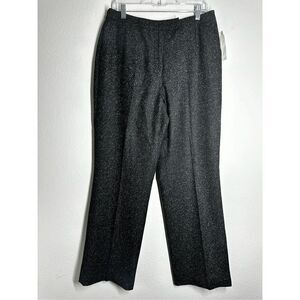 NWT David N Women’s Wool Blend Casual Dress Pants Lined Size 14 Black White